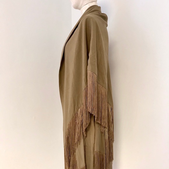 Michael Kors RTW Vintage 90s 2 Piece Set M Silk Fringe Skirt & Wrap Scarf - Picture 3 of 15